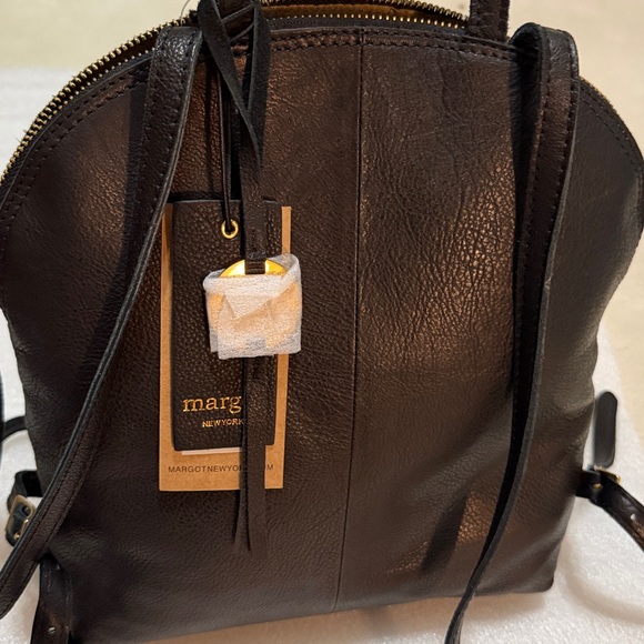 Margot Black Leather Backpack Camille BP NWT - Picture 9 of 9